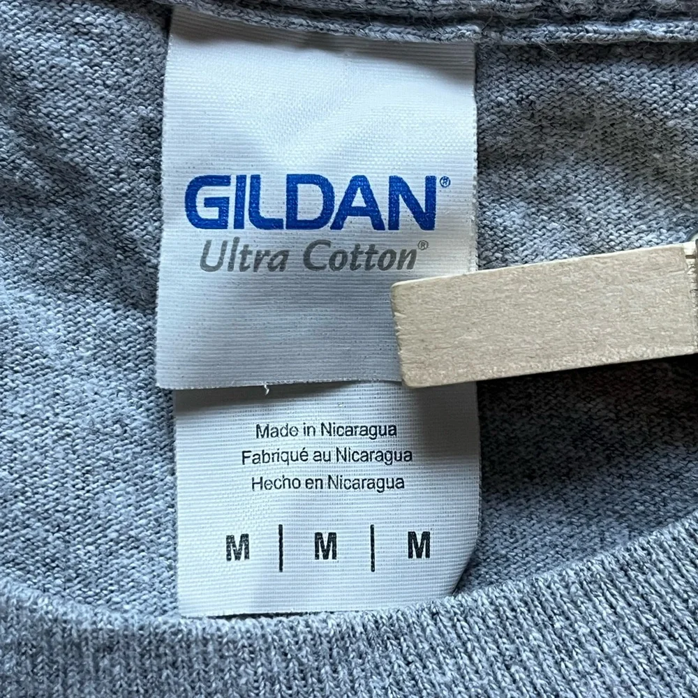 Gildan Heather Gray Graphic Long Sleeve T-Shirt - Picture 7 of 11